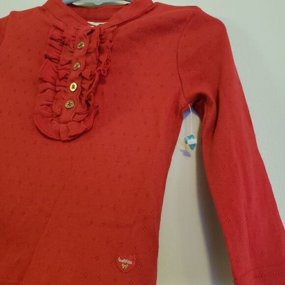 HEATHTEX RED RUFFLE LONG SLEEVE SIZE 18 MONTHS - Picture 2 of 5